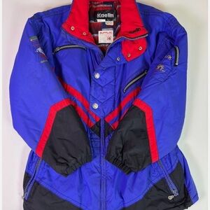 Vintage Kaelin XL Colorblock Ski Jacket — Blue & Red